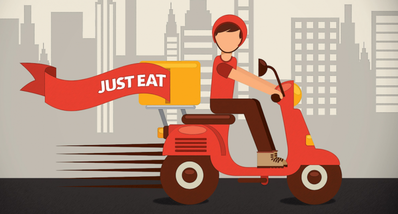 Repartidor de Just Eat en moto