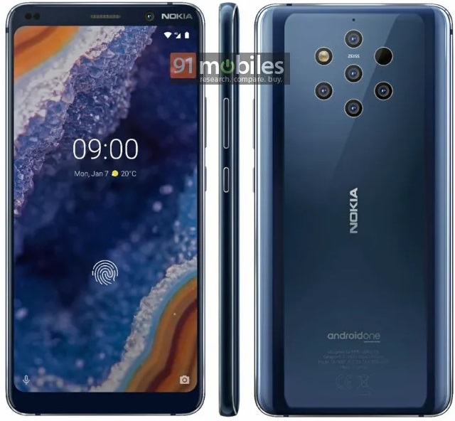 Nokia 9 Pureview frontal y trasera