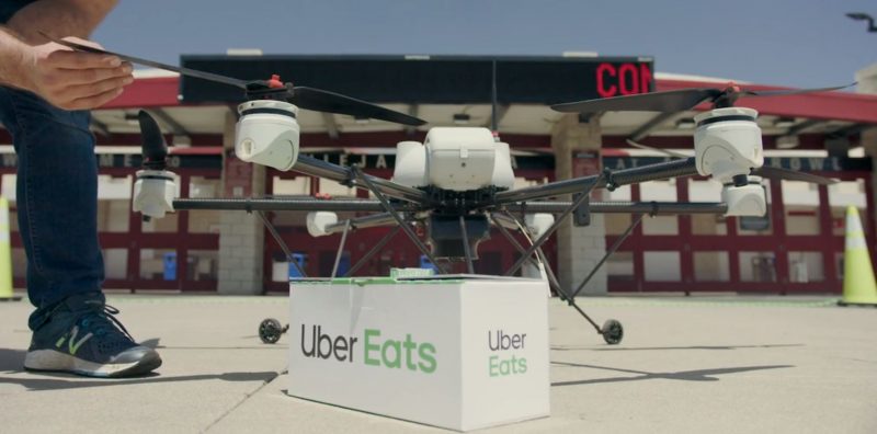 Dron de Uber Eats